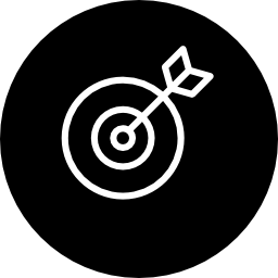 doeloverzichtssymbool in een cirkel icoon