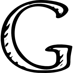 google g bosquejó el símbolo de esquema de carta social icono