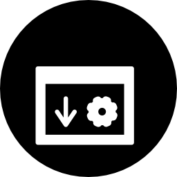 simbolo di download del browser in un cerchio icona