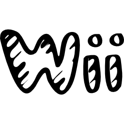 nintendo wii bosquejó el esquema del logotipo social icono