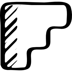 flipboard schetste de omtrek van het sociale logo icoon