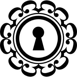 buco della serratura con ornamento ad anello circolare icona
