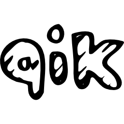 komunikator qik naszkicował symbol logo społecznościowego zarys liter ikona