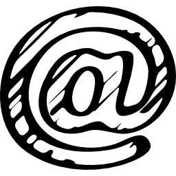 Arroba sketched social symbol outline icon