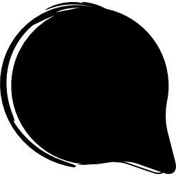 chat esbozado símbolo social de un bocadillo circular negro icono