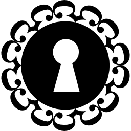 variante di forma ornata circolare del buco della serratura icona