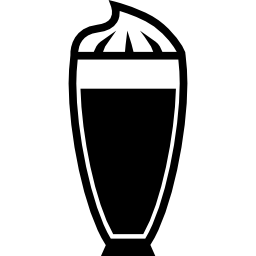 duża pełna szklanka do napojów z widoku z boku ikona