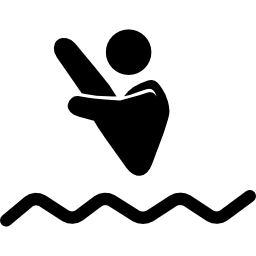 Swimmer silhouette on water icon