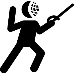 Tai chi chuan person silhouette with a fight sword icon