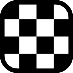 schaakbord van afgeronde vierkante vorm icoon