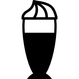 vista laterale in vetro cremoso al caffè icona