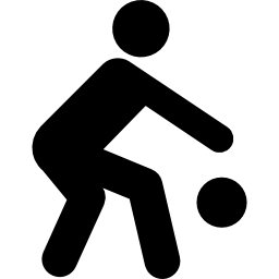 basketbalspeler silhouet met de bal icoon