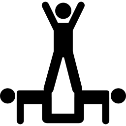 silhouette de groupe acrobaties acrobates Icône