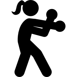 Female boxing silhouette of a young woman icon