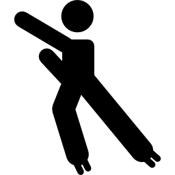 silhouette de ski individuelle Icône