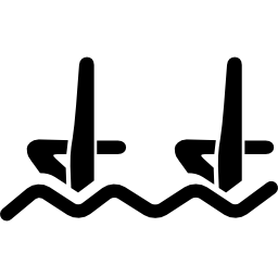 natación sincronizada nadadores pareja piernas sobre ondas de agua icono