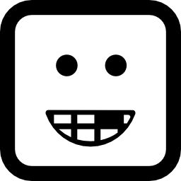 visage carré smiley avec des dents cassées Icône