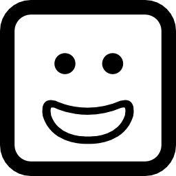 glimlachend vierkant gezicht icoon