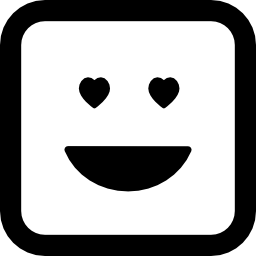 Счастливый смайлик улыбающийся квадрат иконка