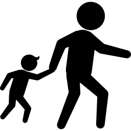 criminelen silhouetten van een volwassene met een kind icoon