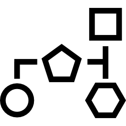esquemas de bloques con contornos de formas geométricas básicas icono