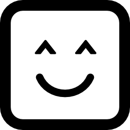 smiley met gesloten ogen afgerond vierkant gezicht icoon