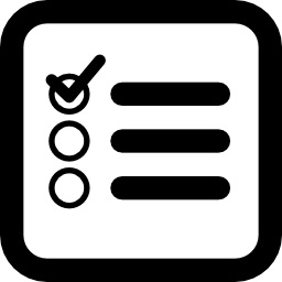 checklist vierkante interface symbool van afgeronde hoeken icoon