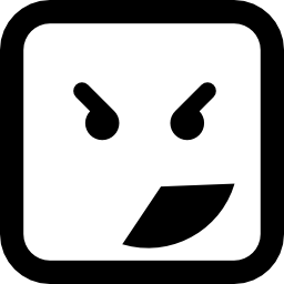 vierkant emoticon boos gezicht icoon