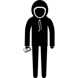 Criminal with covered head icon