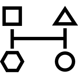 esquema de contornos de cuatro formas geométricas. icono