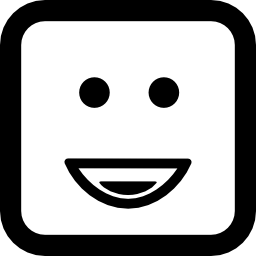 smiley eines quadratischen, abgerundeten gesichts icon