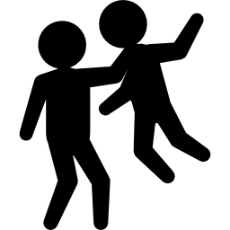 Criminal fighting with a child icon