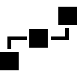 schema a blocchi di tre quadrati icona