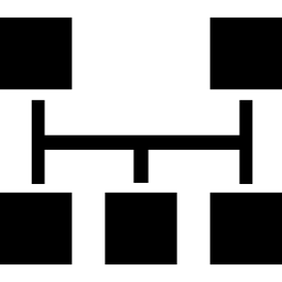esquema de blocos de cinco quadrados Ícone