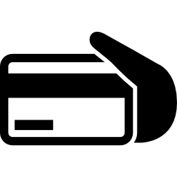 Prepaid card in a hand icon