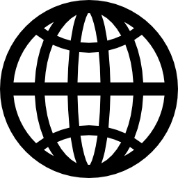 Earth globe grid interface symbol icon