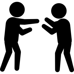 criminele gevechten met een persoon icoon