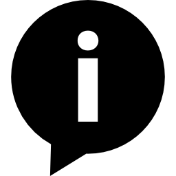 Written conversation speech bubble with letter i inside of information for interface icon