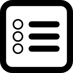 listar símbolo de botão quadrado para interface Ícone