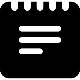 simbolo quadrato interfaccia note nere con molla icona