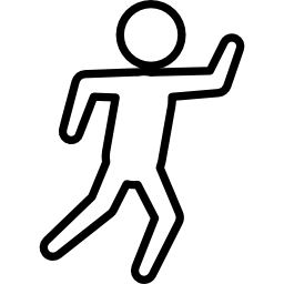 Criminal outlined shape on floor from top view icon