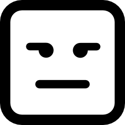 emoticon quadratisches gesicht mit geradem mund icon