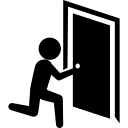 Criminal forcing a door icon