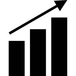 Calculations graphic of ascending bars icon