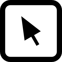 freccia del cursore in un simbolo di interfaccia quadrato arrotondato icona