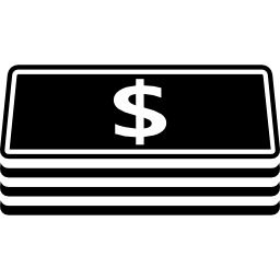 stos banknotów dolarowych ikona