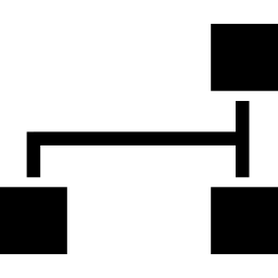 Block scheme of three black squares icon