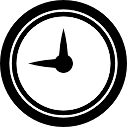 Wall clock of circular shape icon