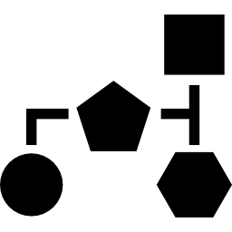 schema a blocchi di forme geometriche nere di base icona