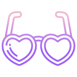 Heart glasses icon